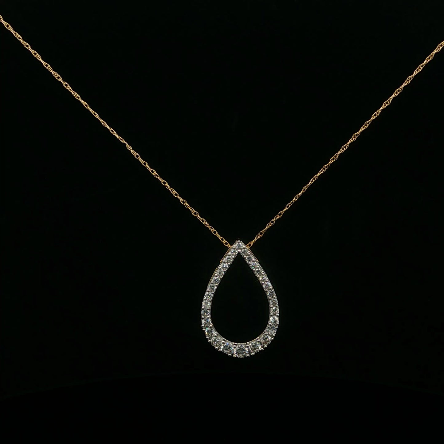 0.50ctw F/SI2 Pear Drop - 14KY - Natural Diamond - 64187-3