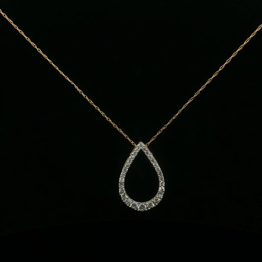 0.50ctw F/SI2 Pear Drop - 14KY - Natural Diamond - 64187-3