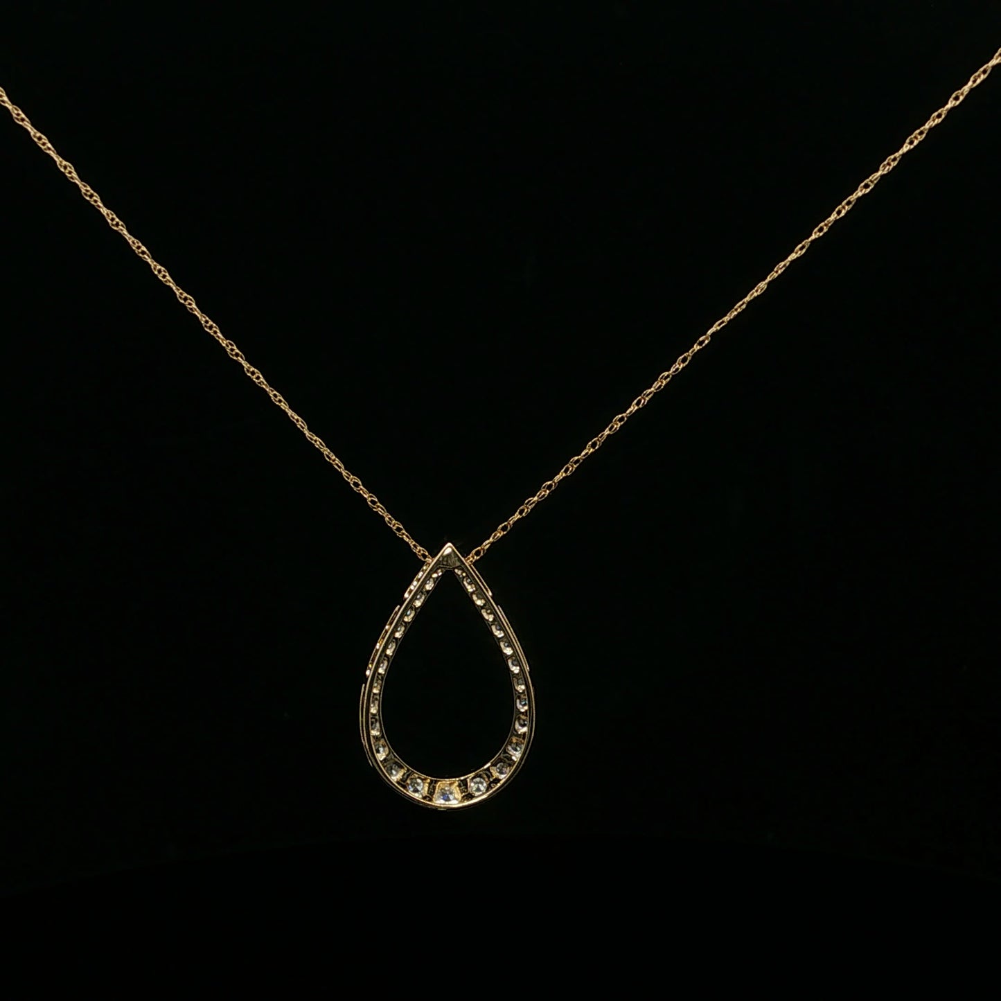 0.50ctw F/SI2 Pear Drop - 14KY - Natural Diamond - 64187-3