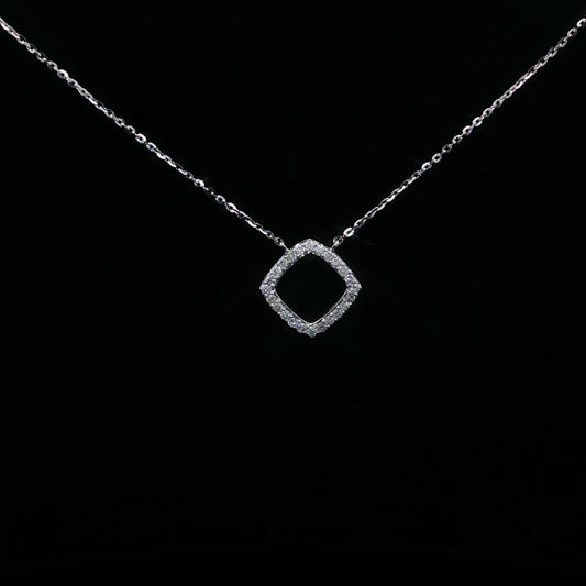 0.17ctw H/I1 Square Pendant - 14KW - Natural Diamond - 64197-3