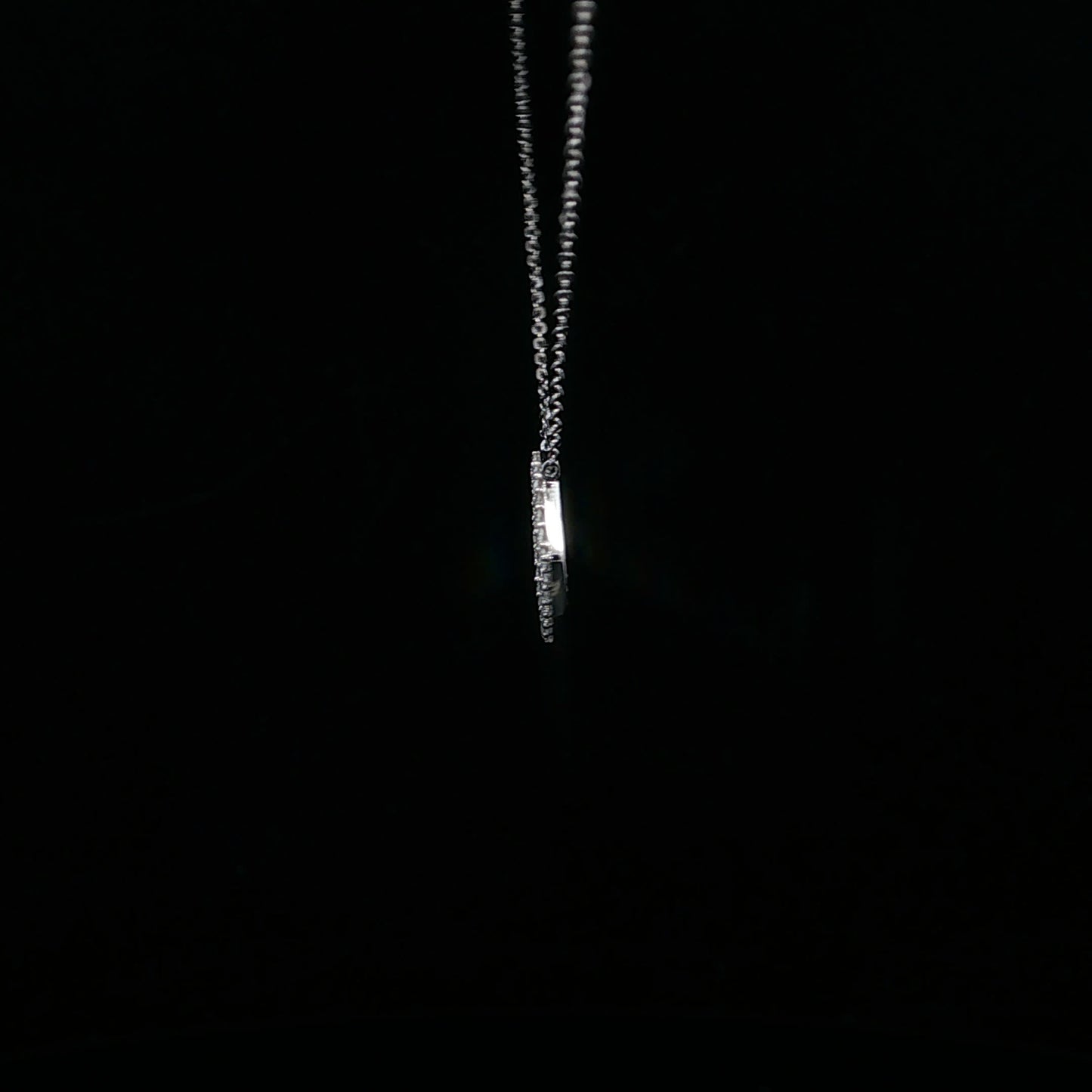 0.17ctw H/I1 Square Pendant - 14KW - Natural Diamond - 64197-4