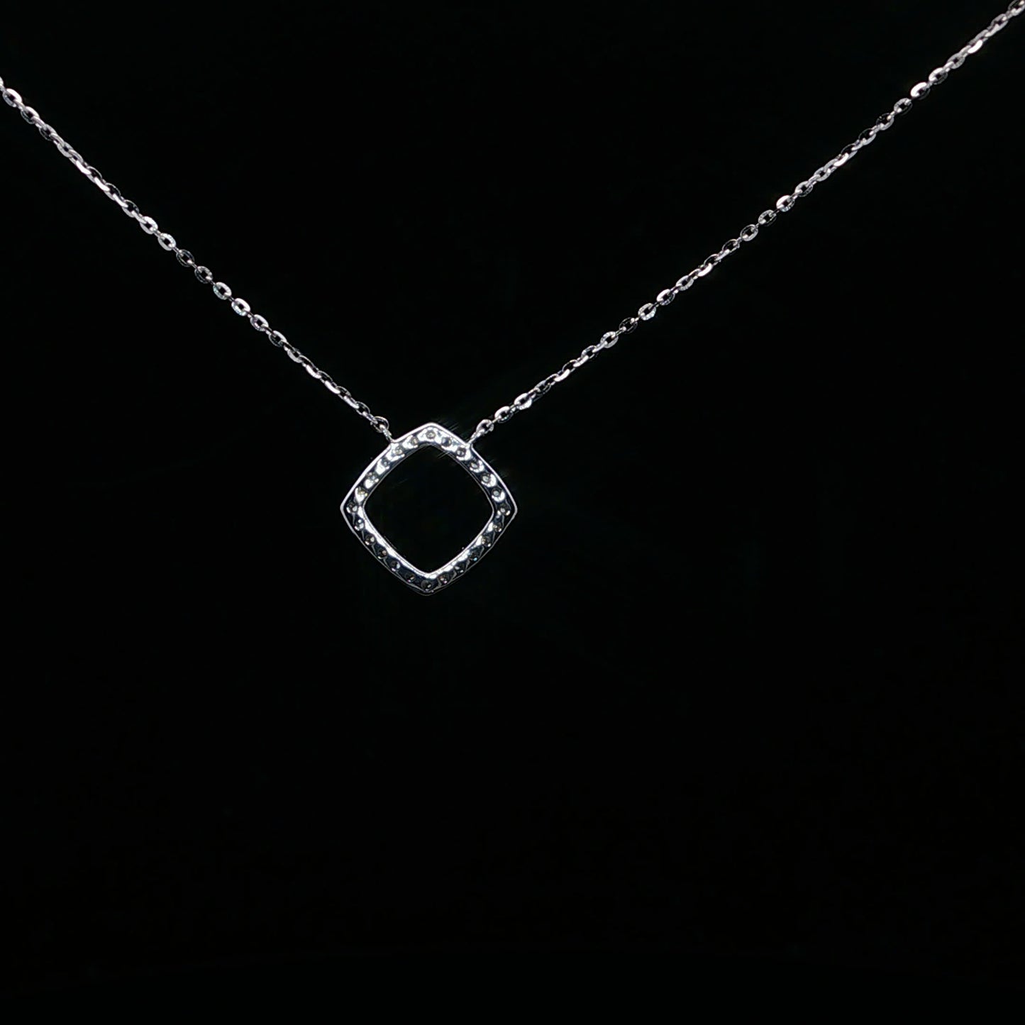 0.17ctw H/I1 Square Pendant - 14KW - Natural Diamond - 64197-3