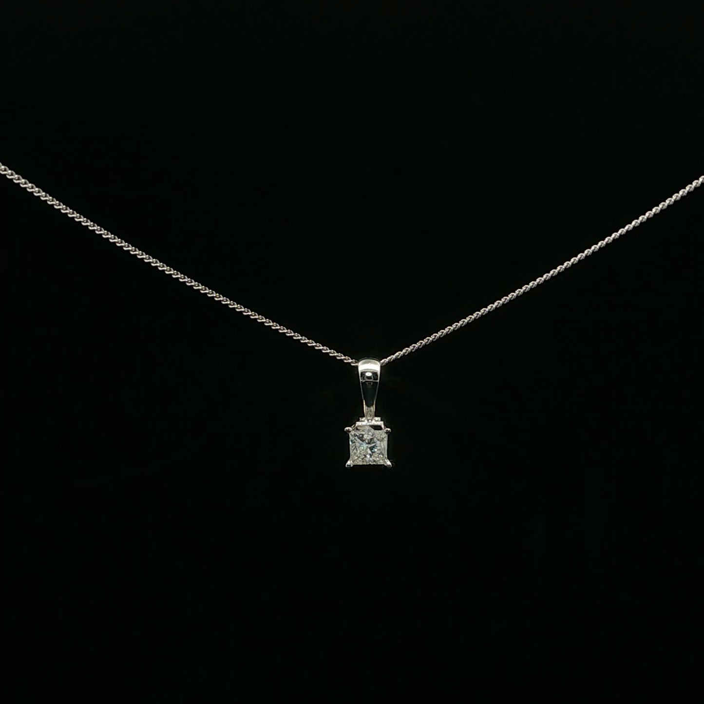 0.25ct G/SI2 Princess Solitaire - 14KW - Natural Diamond - 64198