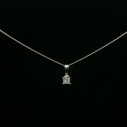 0.25ct G/SI2 Princess Solitaire - 14KW - Natural Diamond - 64198