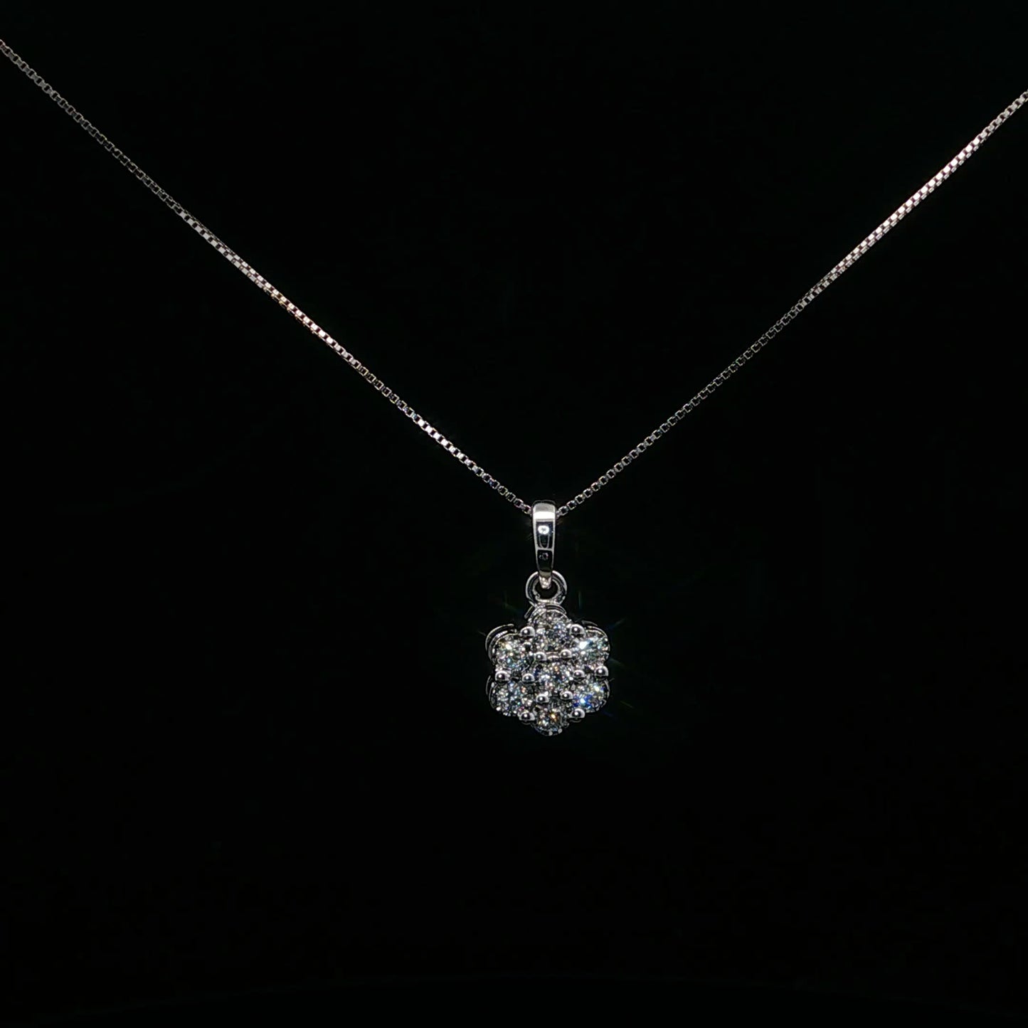 0.16ctw F/SI1 Flower Pendant - 14KW - Natural Diamond - 64200-3