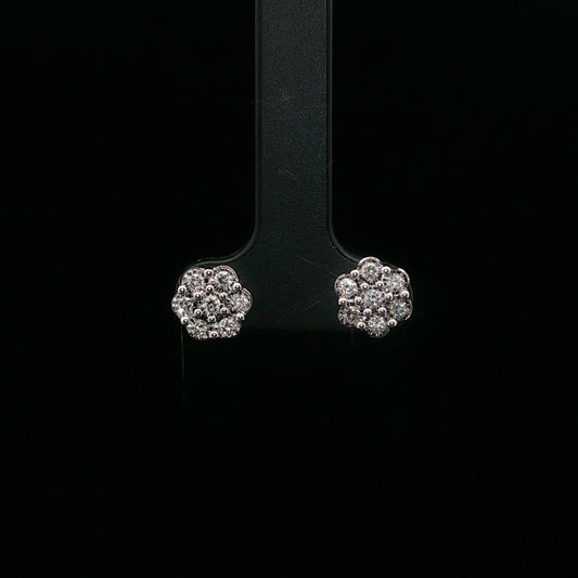 0.32ctw G/SI1 Flower Studs - 14KW - Natural Diamond - 64201-3