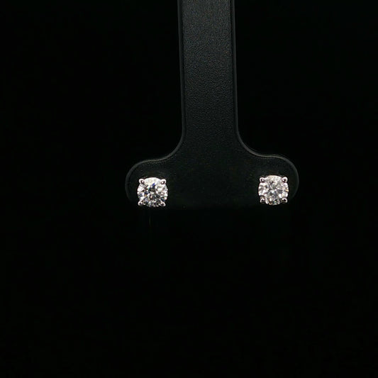 0.62ctw F/SI2 Solitaire Studs - 14KW - Natural Diamond - 64205
