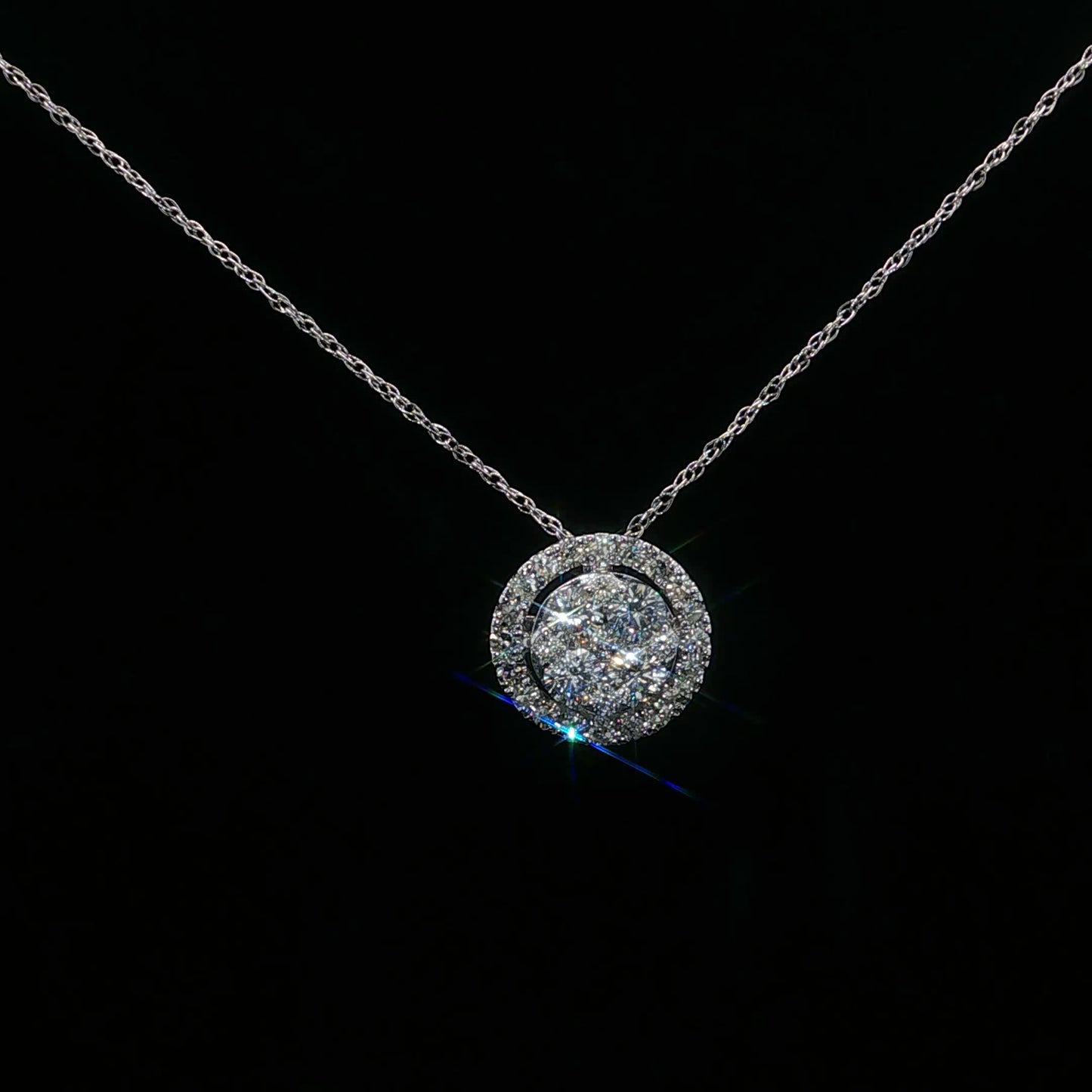 0.50ctw G/SI1 Cluster Halo - 14KW - Natural Diamond - 64207-3