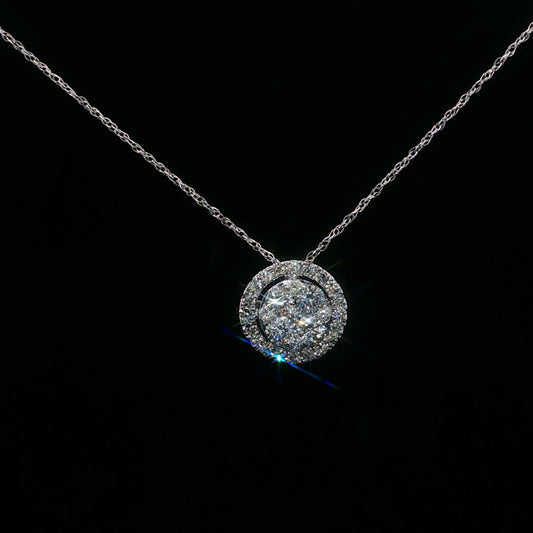 0.50ctw G/SI1 Cluster Halo - 14KW - Natural Diamond - 64207-3
