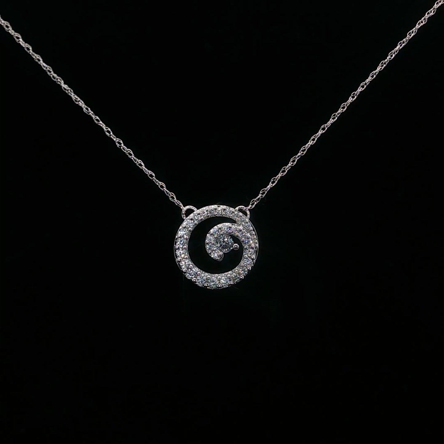 0.25ctw G/SI1 Swirl Necklace - 10KW - Natural Diamond - 64209