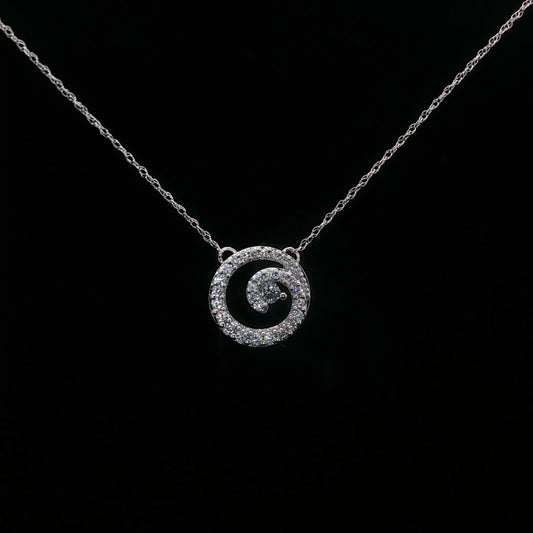 0.25ctw G/SI1 Swirl Necklace - 10KW - Natural Diamond - 64209
