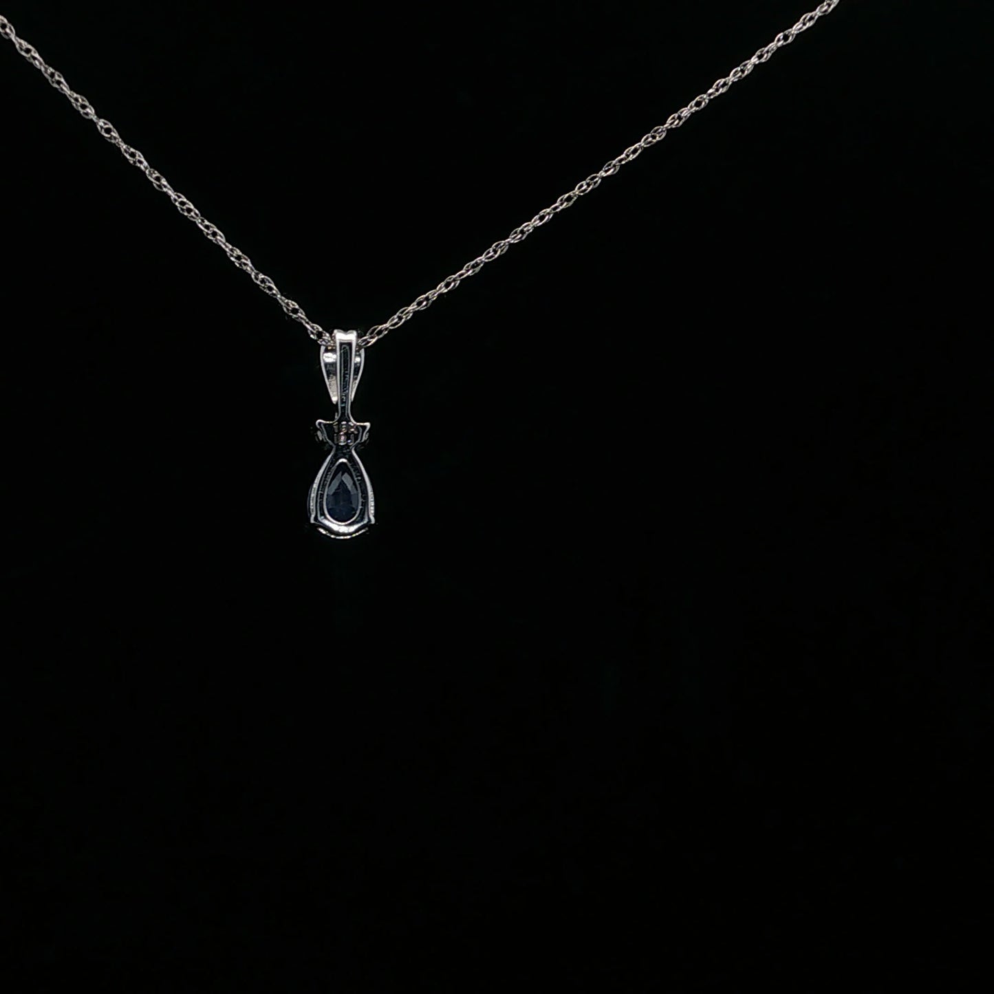 0.02ctw Dia 0.25ct Sap Sapphire Pear - 10KW - Natural Diamond - 64210