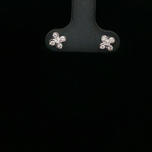 0.15ctw G/VS2 Mini Flower Studs - 14KW - Natural Diamond - 64211