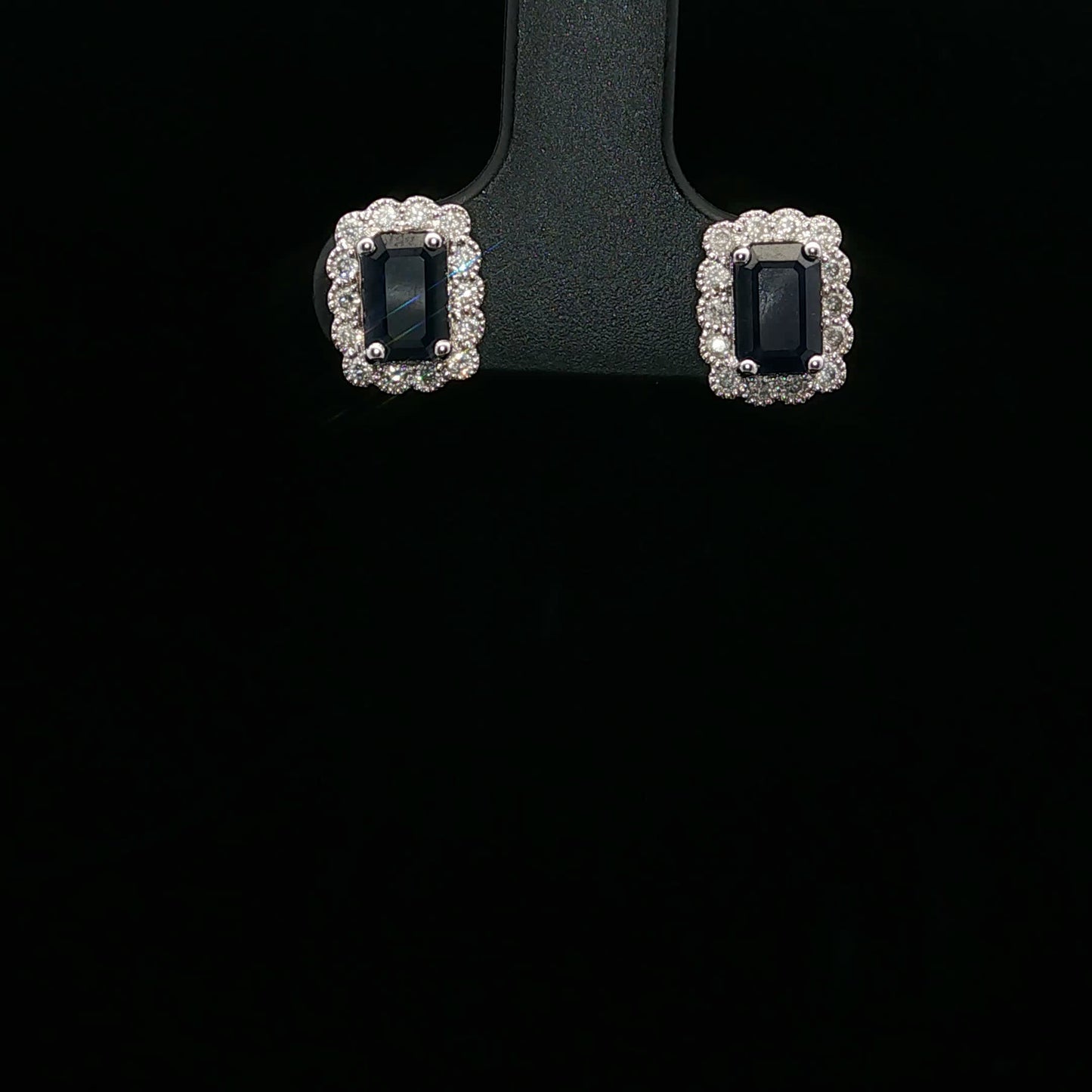 0.20ctw Dia 1.2ctw Sap Emerald Halo - 10KW - Natural Diamond - 64212