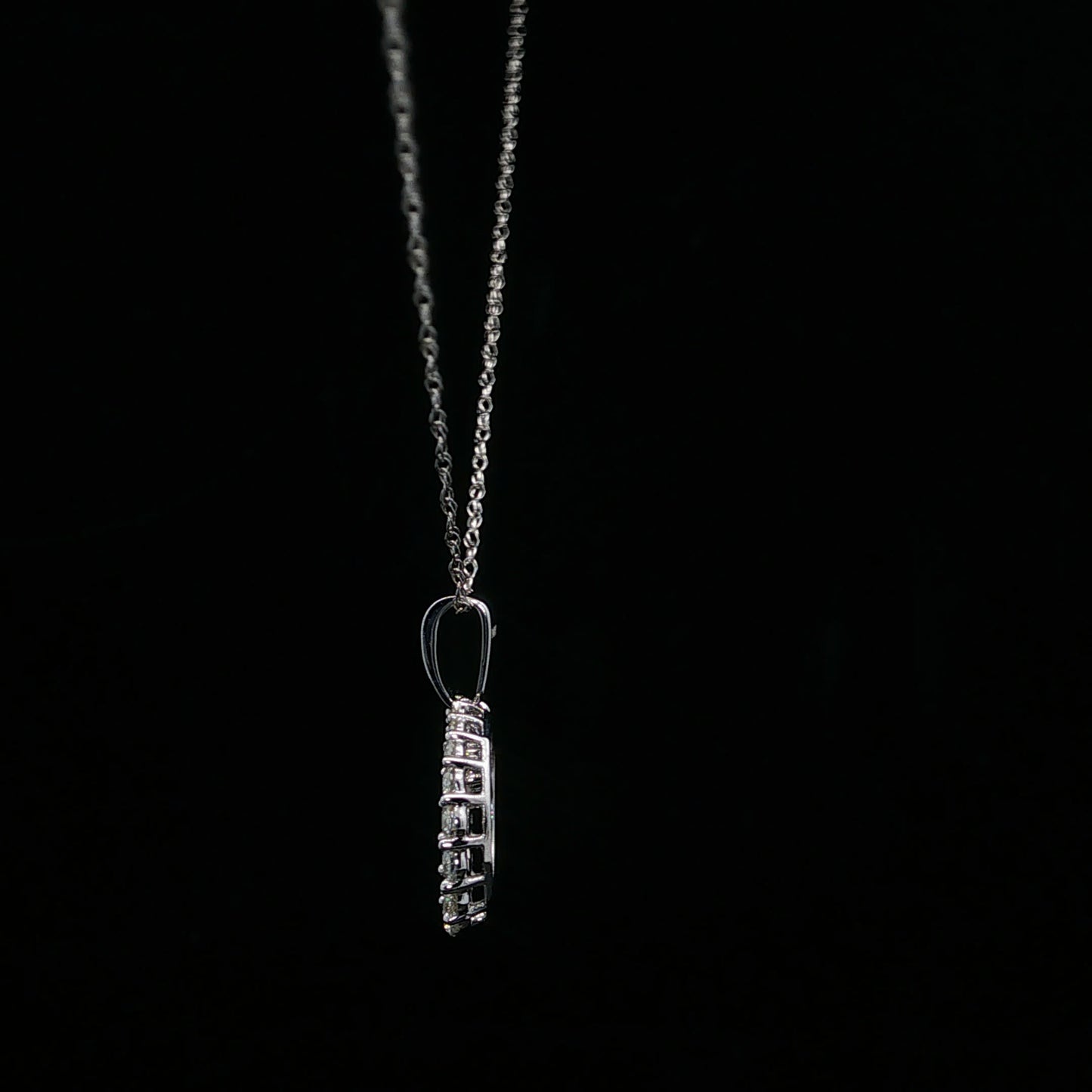 0.38ctw F/SI1 Dangle Pendant - 14KW - Natural Diamond - 64213-3