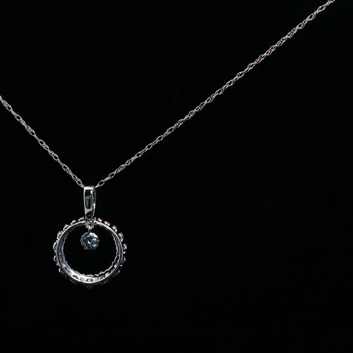0.38ctw F/SI1 Dangle Pendant - 14KW - Natural Diamond - 64213-3