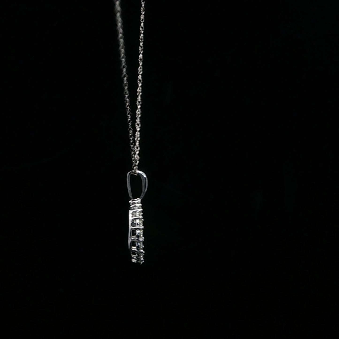 0.38ctw F/SI1 Dangle Pendant - 14KW - Natural Diamond - 64213-4