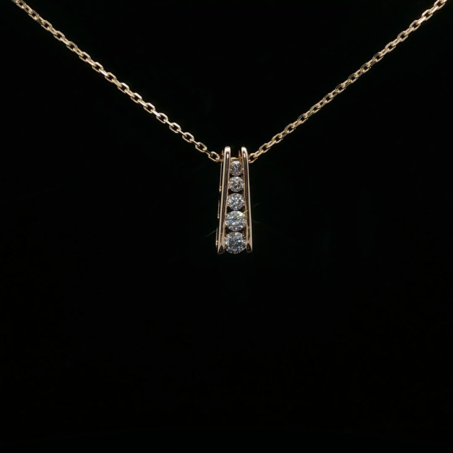 0.25ctw G/SI2 Five Drop - 10KY - Natural Diamond - 64216-3