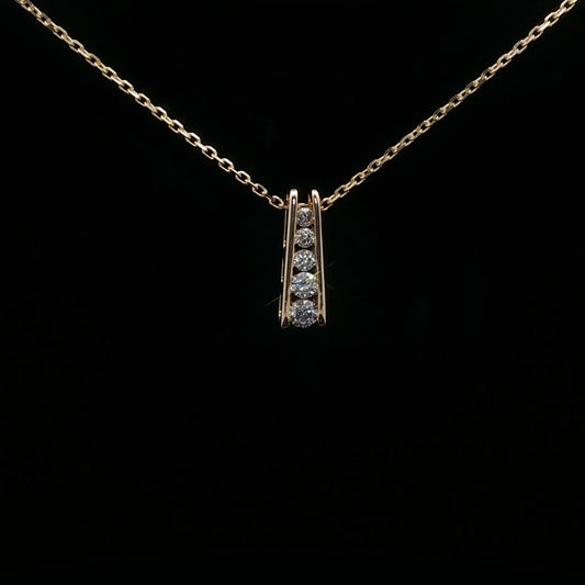 0.25ctw G/SI2 Five Drop - 10KY - Natural Diamond - 64216-3