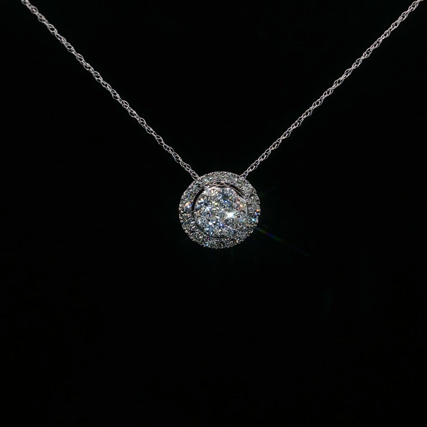 0.50ctw G/SI2 Cluster Halo - 14KW - Natural Diamond - 64218-1
