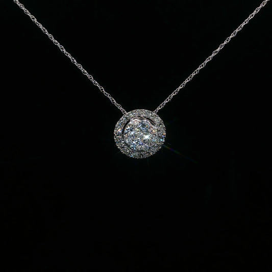 0.50ctw G/SI2 Cluster Halo - 14KW - Natural Diamond - 64218-1