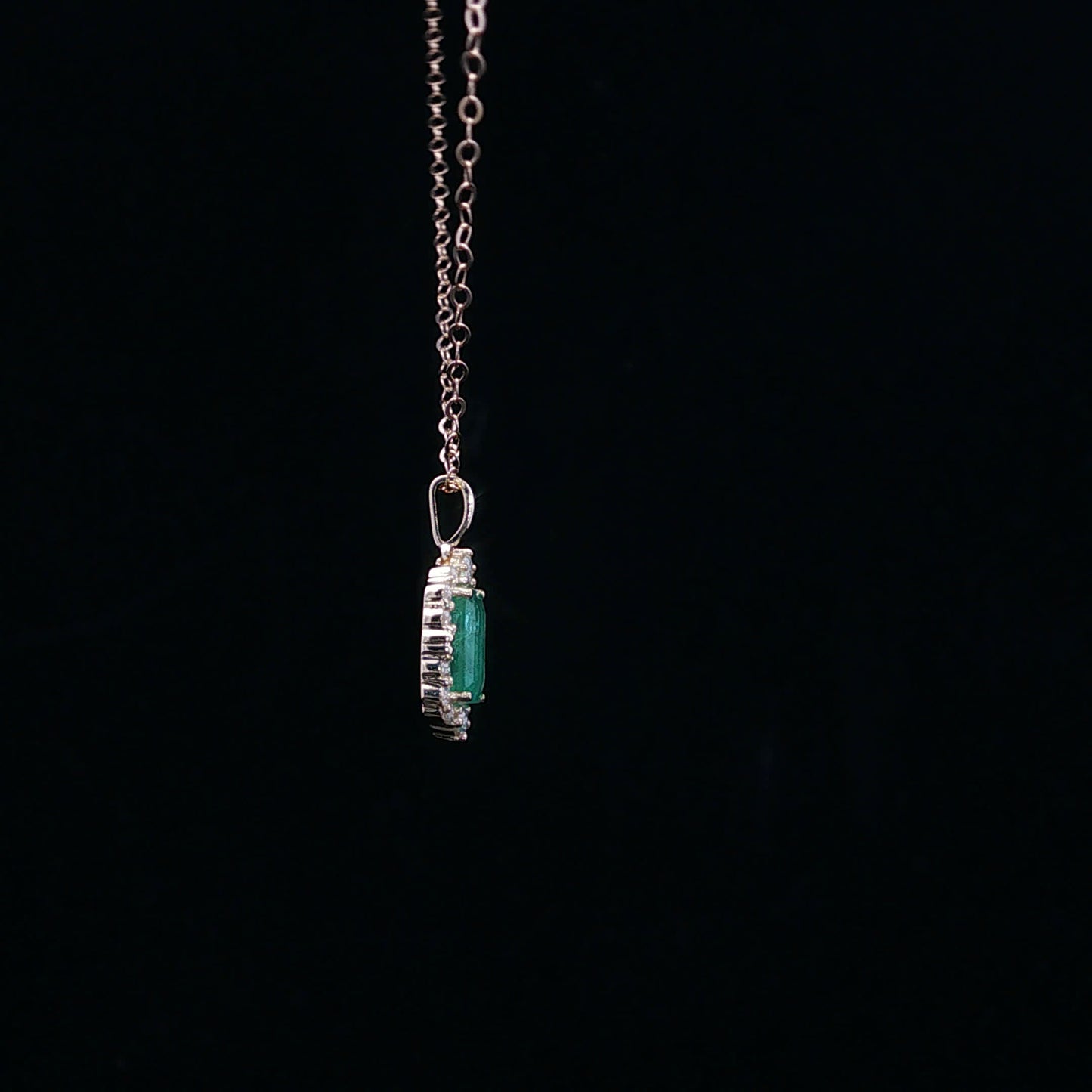 0.12ctw Dia 0.55ct Em Emerald Halo - 14KY - Natural Diamond - 64220-1