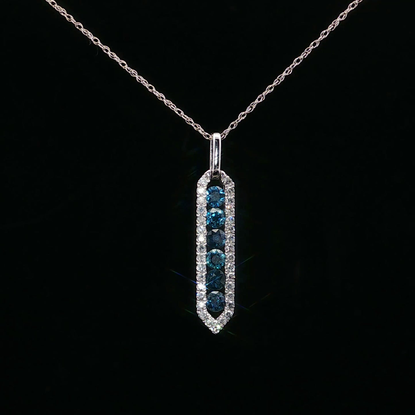 0.20ctw Dia Six Row Pendant - 10KW - Natural Diamond - 64222