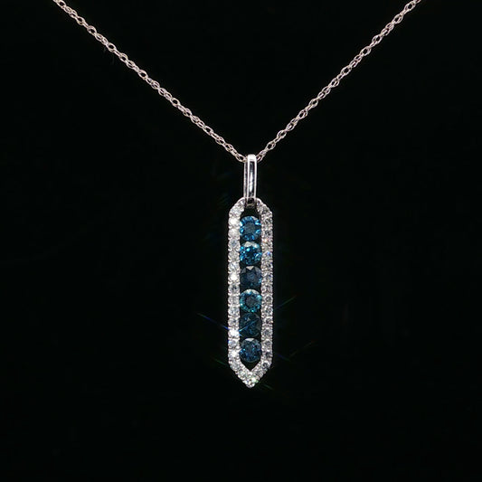 0.20ctw Dia Six Row Pendant - 10KW - Natural Diamond - 64222