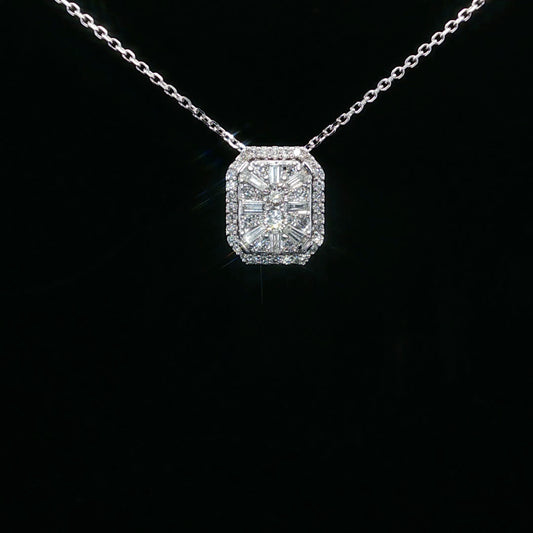 0.40ctw G/SI2 Emerald Halo - 10KW - Natural Diamond - 64223