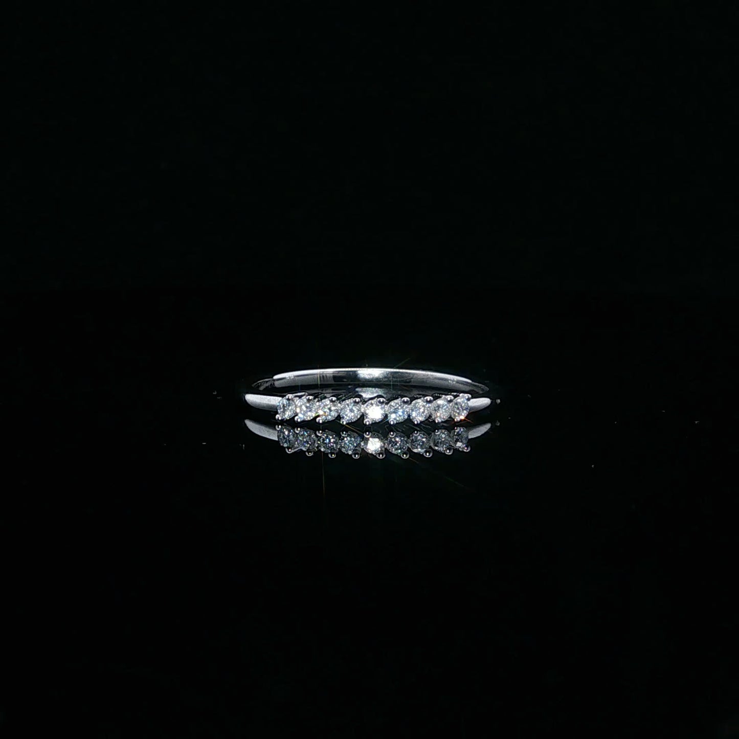 0.12ctw G/I1 Nine Stone Band - 14KW - Natural Diamond - 64080-7-3