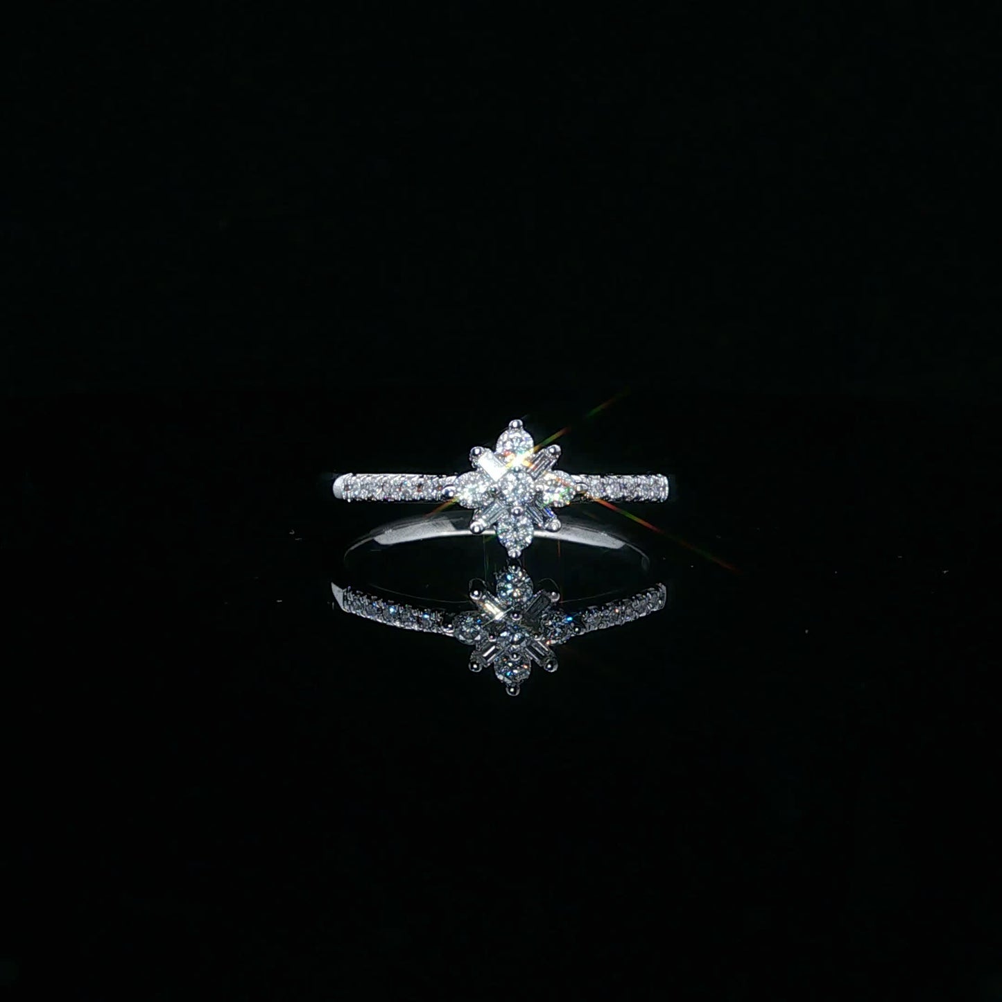 0.25ctw G/SI2 Flower Promise - 14KW - Natural Diamond - 64081-7-8