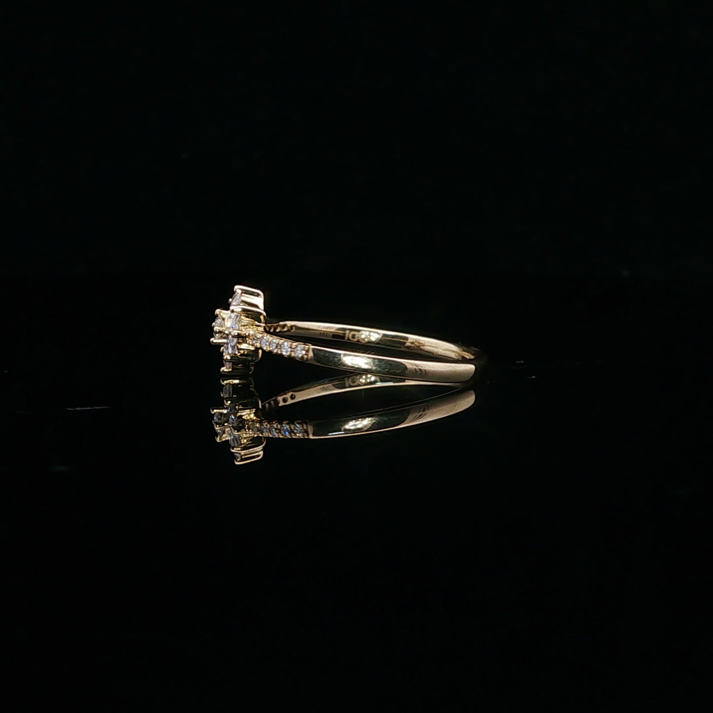0.25ctw G/SI2 Flower Promise - 10K Yellow Gold - Natural Diamond - 64092-7-5