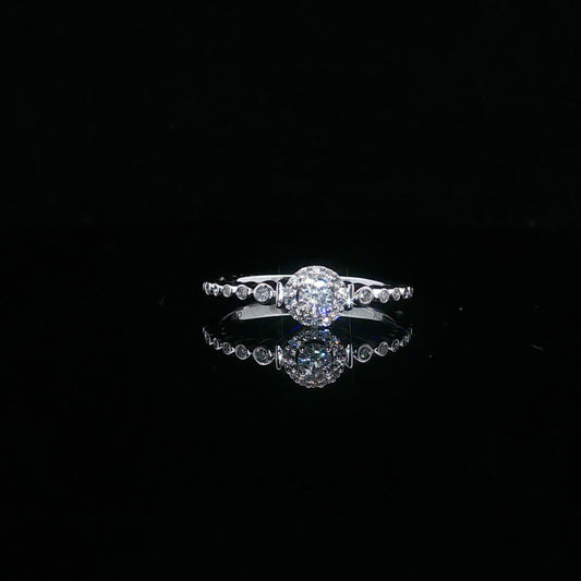 0.20ctw F/SI1 Halo Promise - 10KW - Natural Diamond - 64101-7