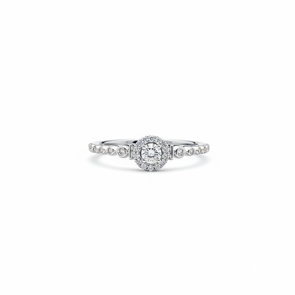 0.20ctw F/SI1 Halo Promise - 10KW - Natural Diamond - 64101-7