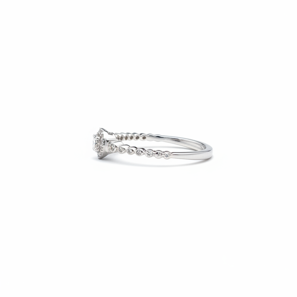 0.20ctw F/SI1 Halo Promise - 10KW - Natural Diamond - 64101-7