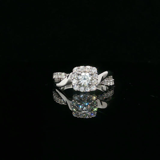 0.87 ctw 0.33 ct F/SI2 RBC Twist - 10KW - Natural Diamond - 64109-7