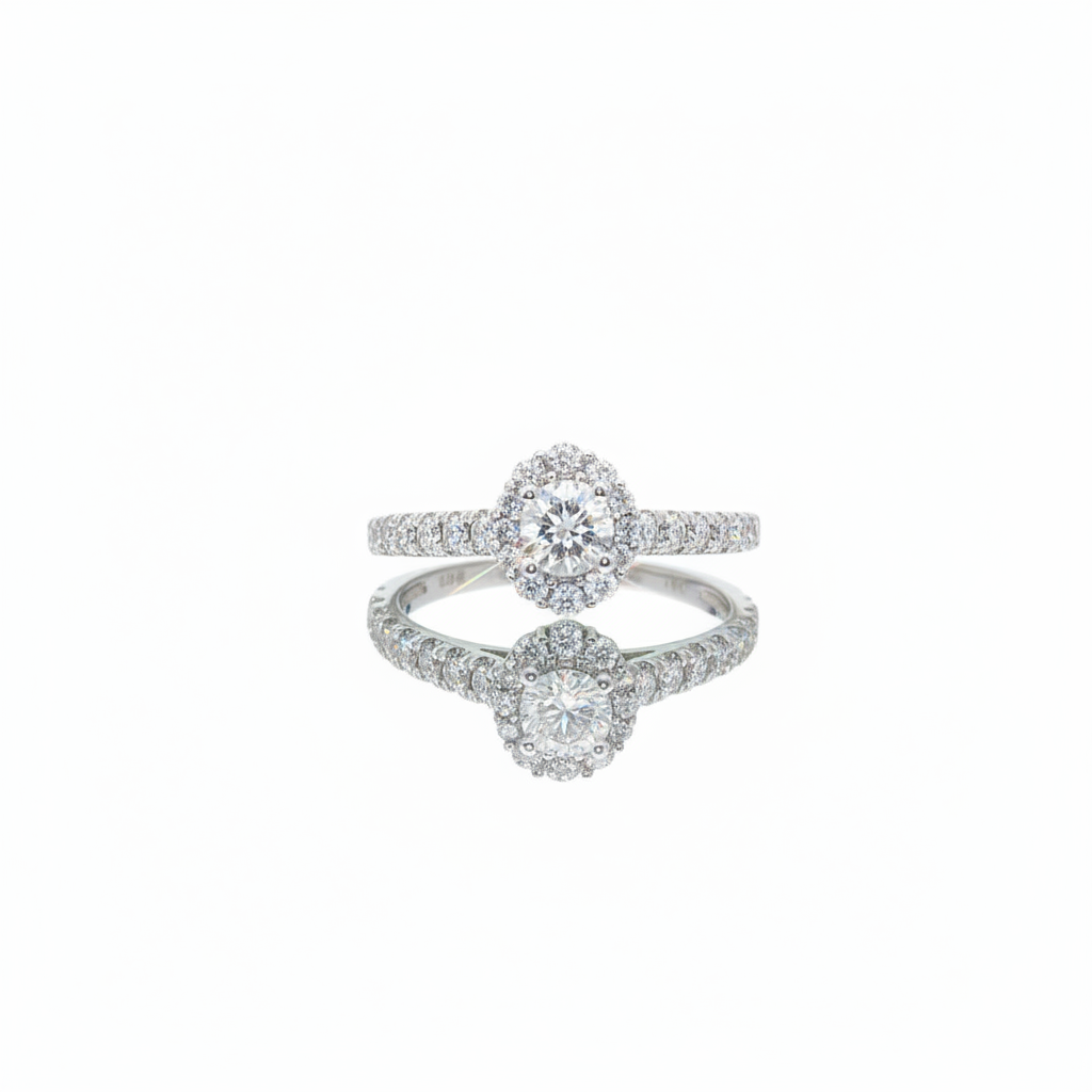 0.75ctw 0.33ct G/SI1 RBC Halo - 14KW - Natural Diamond - 64111-7-3