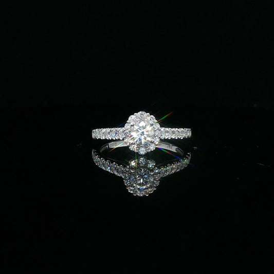 0.75ctw 0.33ct G/SI1 RBC Halo - 14KW - Natural Diamond - 64111-7-4