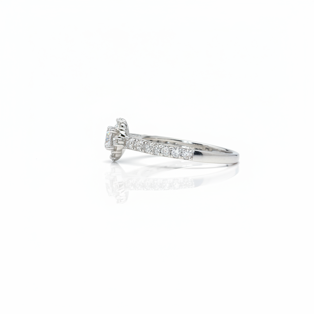 0.75ctw 0.33ct G/SI1 RBC Halo - 14KW - Natural Diamond - 64111-7-3