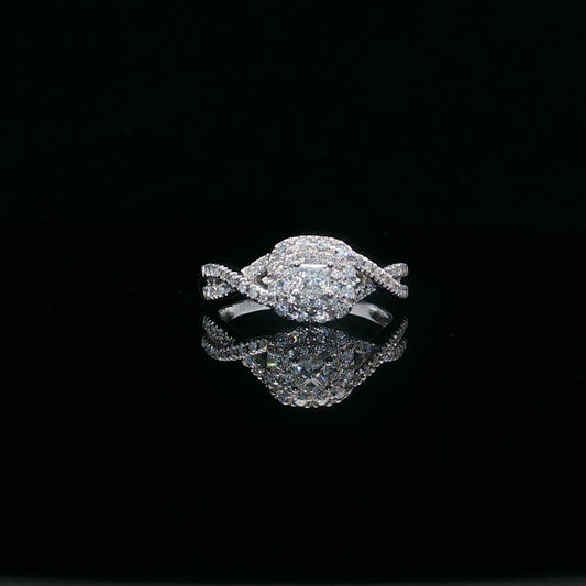 1.38ctw 0.17ct G/SI1 Princess Halo Twist - 10KW - Natural Diamond - 64116-7-3