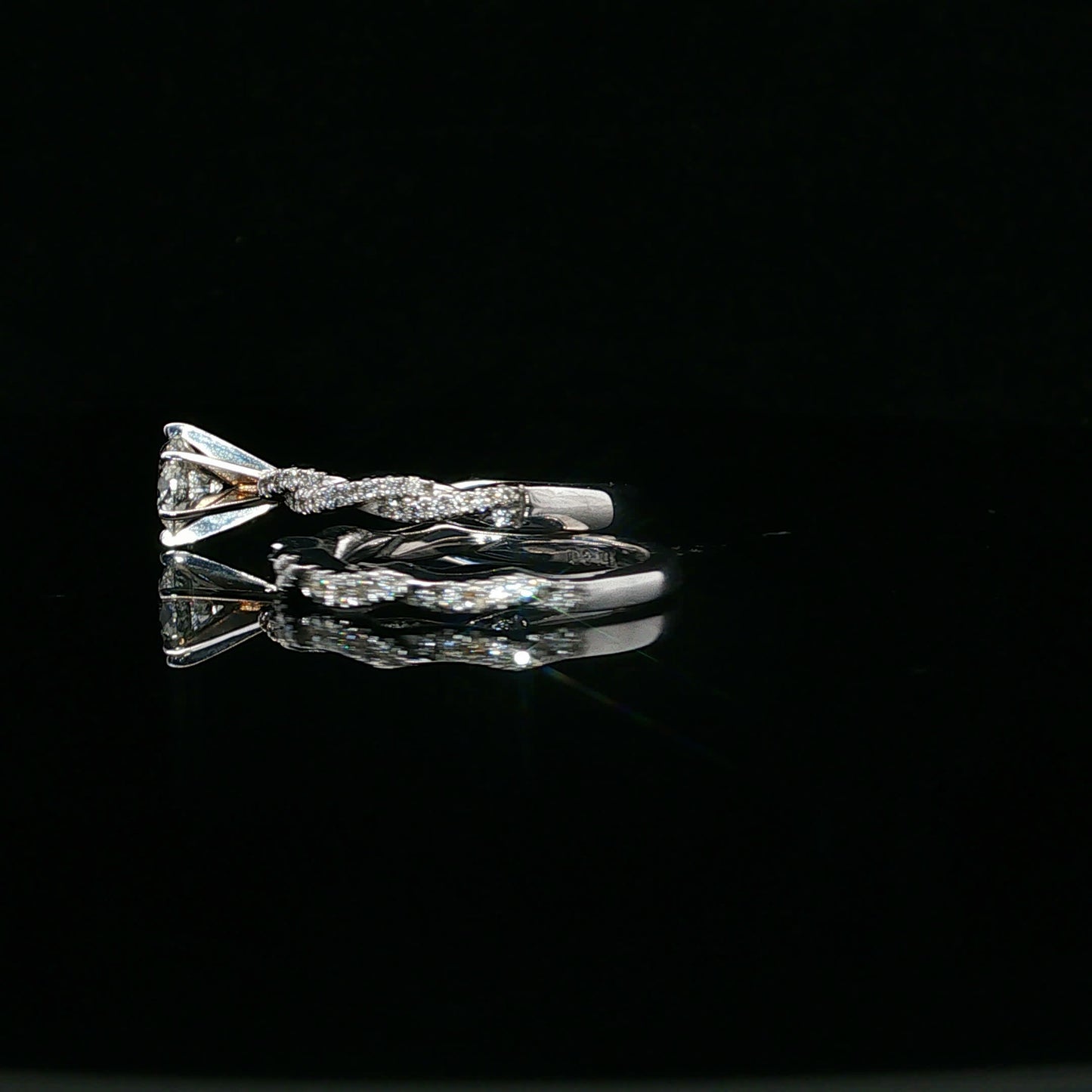 1.08ctw 0.72ct G/SI2 Twist Bridal Set - 14KW - Natural Diamond - 64118-6
