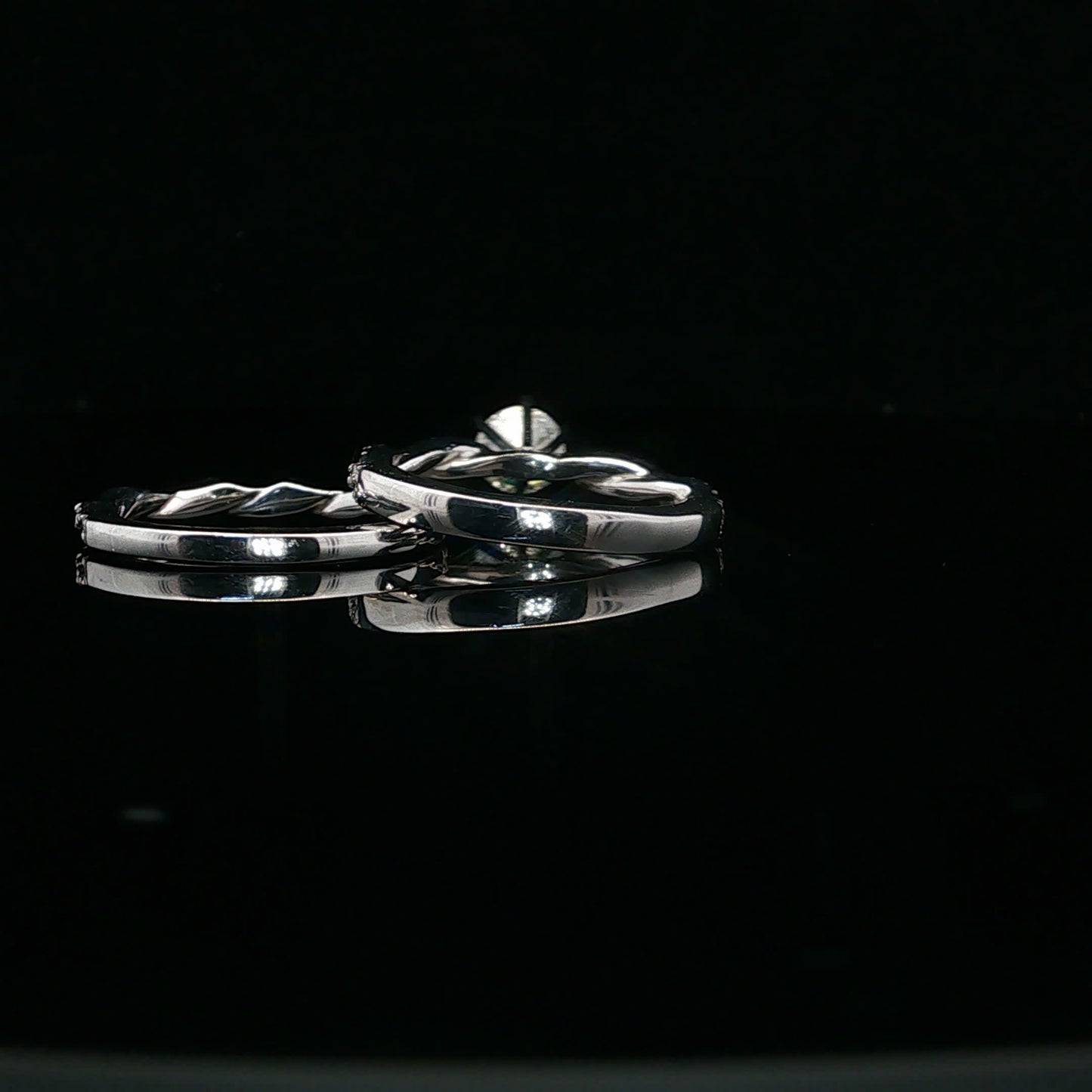 1.08ctw 0.72ct G/SI2 Twist Bridal Set - 14KW - Natural Diamond - 64118-6