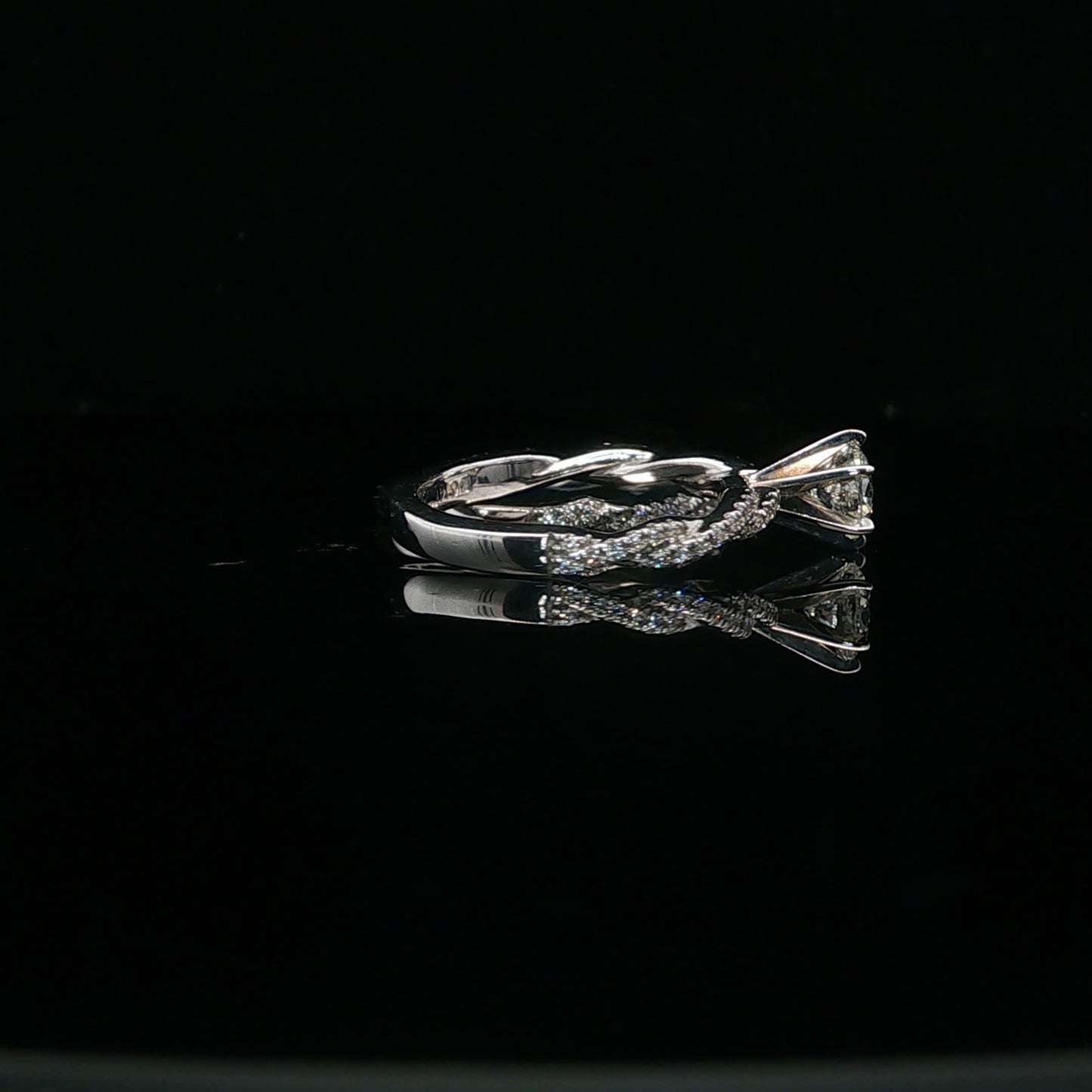 1.08ctw 0.72ct G/SI2 Twist Bridal Set - 14KW - Natural Diamond - 64118-6