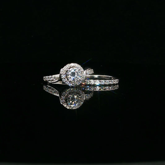 1.00ctw 0.50ct G/SI2 Halo Bridal Set - 14KW - Natural Diamond - 64119-5