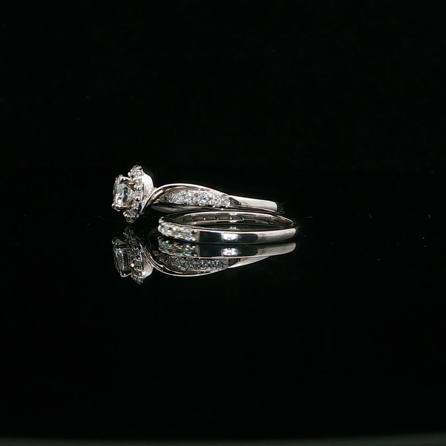 1.00ctw 0.50ct G/SI2 Halo Bridal Set - 14KW - Natural Diamond - 64119-5