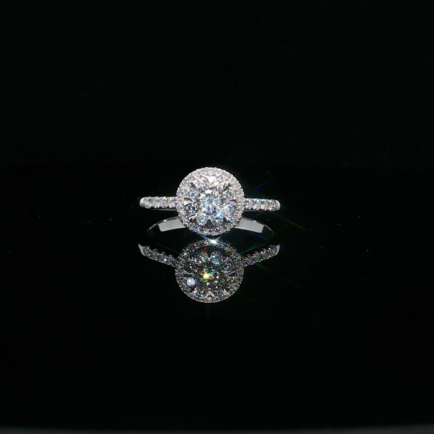 0.50ctw 01ct F/SI1 Round Halo - 14KW - Natural Diamond - 64124-7