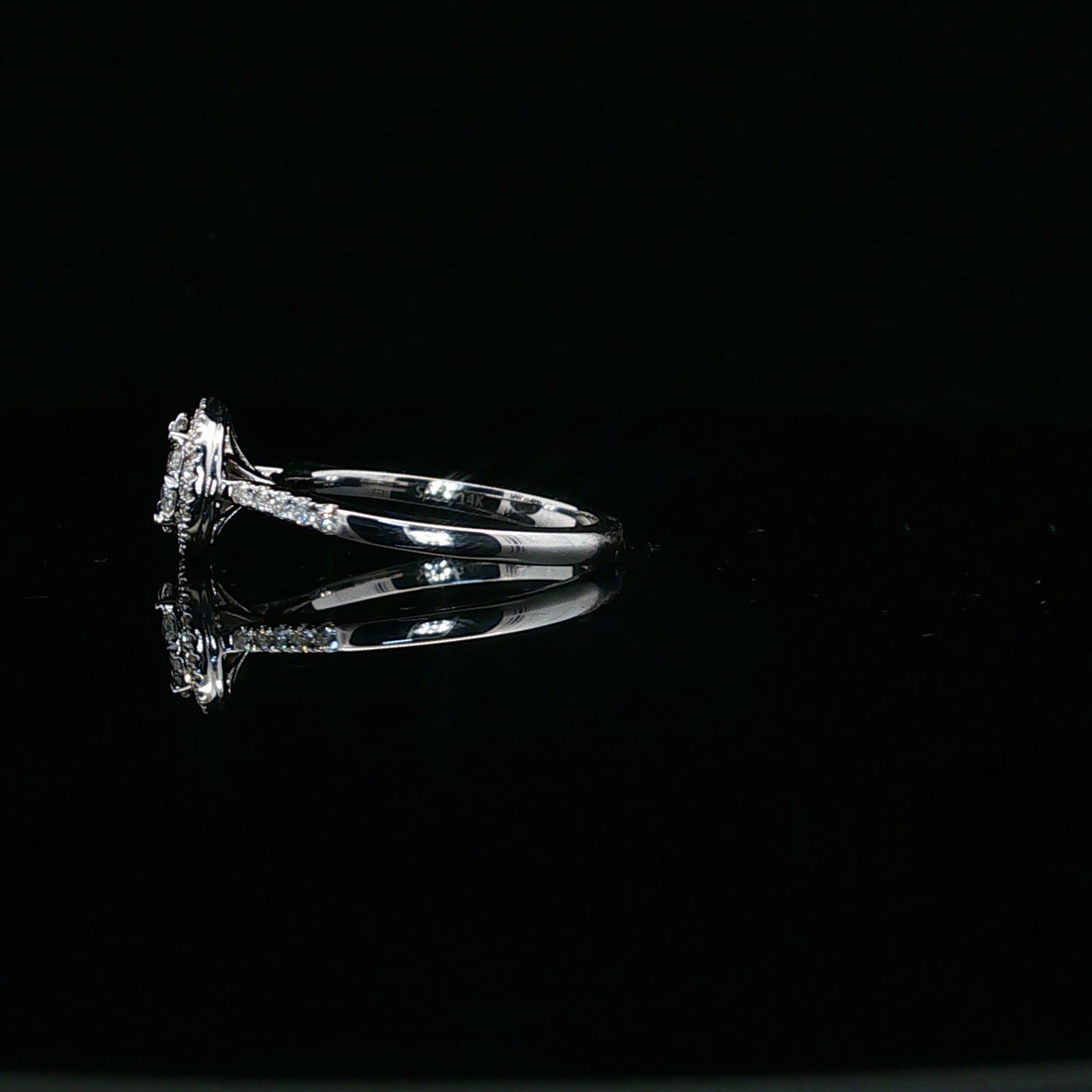 0.50ctw 01ct F/SI1 Round Halo - 14KW - Natural Diamond - 64124-7