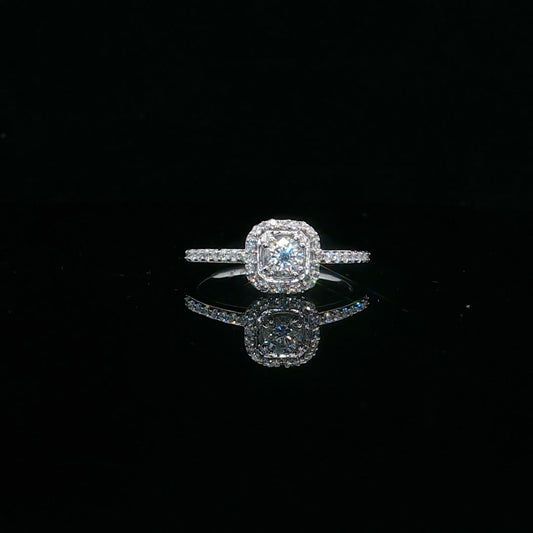 0.38ctw 0.25ct F/SI1 Round Halo - 14KW - Natural Diamond - 64128-7-3