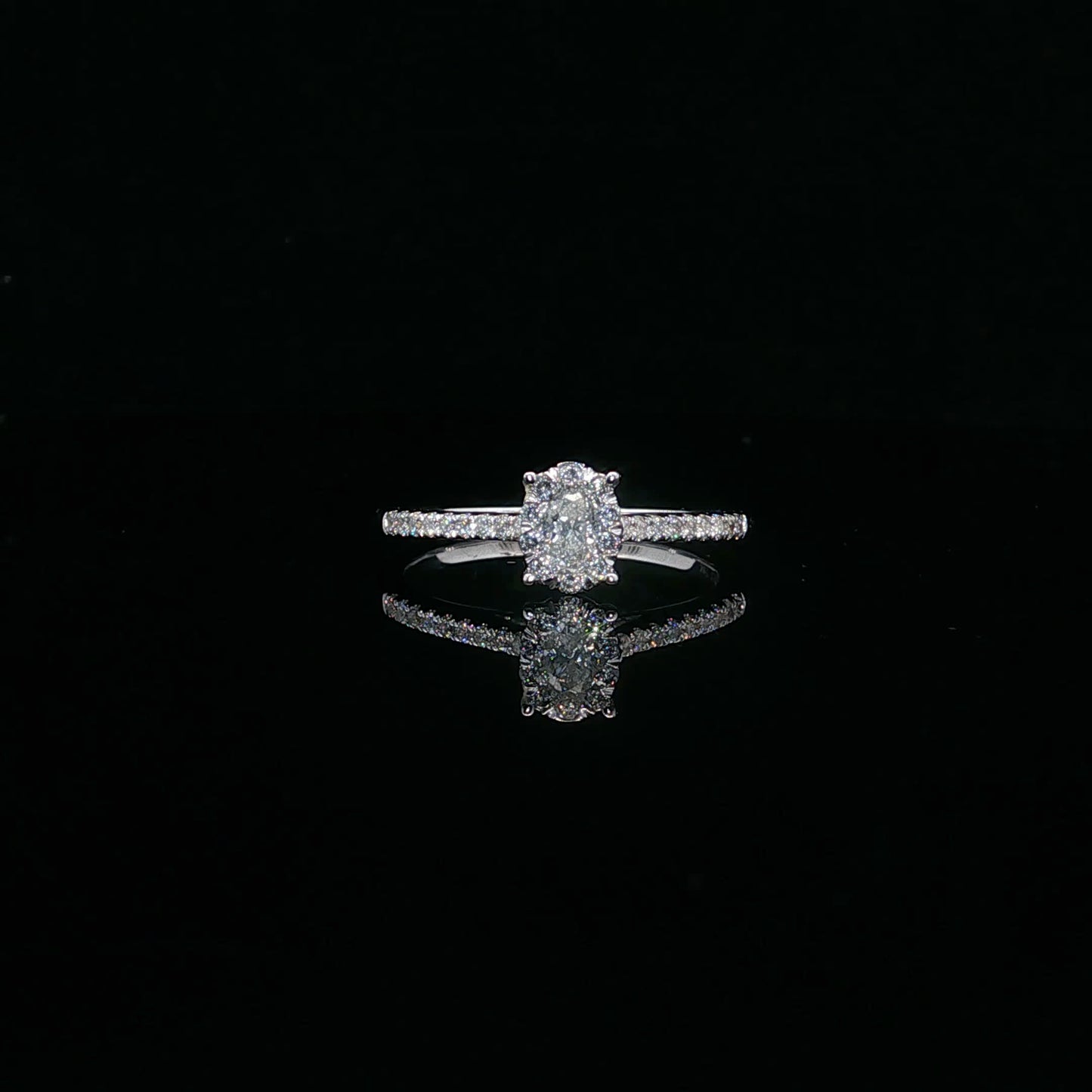 0.50ctw 0.25ct G/SI2 Oval Miracle Halo - 14KW - Natural Diamond - 64130-7