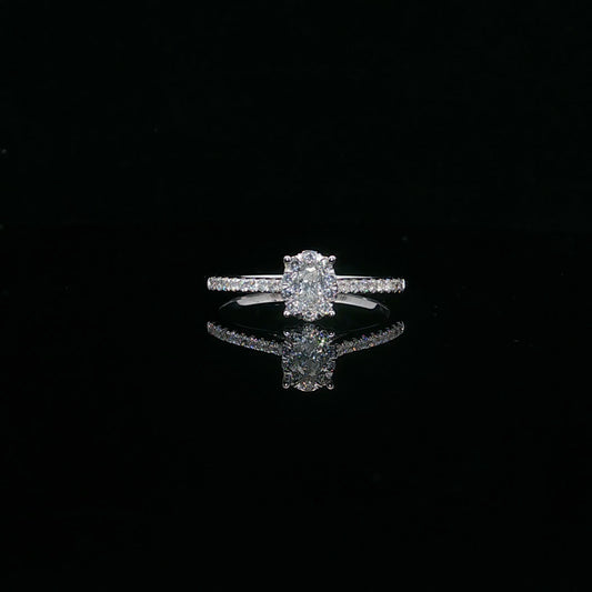 0.50ctw 0.25ct G/SI2 Oval Miracle Halo - 14KW - Natural Diamond - 64130-7